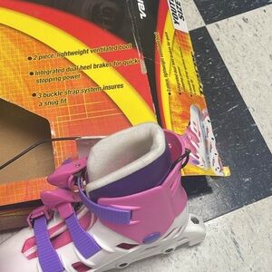 Pink and White Rollerblades